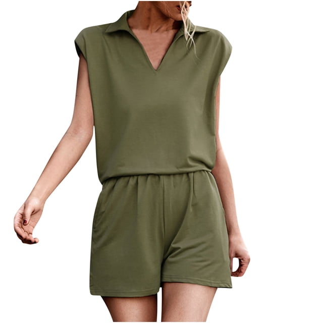 Birdeem Woman Spring Summer Solid Color Loose Leisure Short Sleeve V-Neck Blouses Shirts Sets Top
