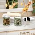 thumbnail image 4 of Yayeee 2 Pack Qtip Holder Bathroom Cotton Swab Canister with Lid Clear Dispenser Set, Green Geometric, 4 of 6