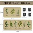 thumbnail image 3 of Herb Plant Rug Set- Sage/Parsley/Bay Leaves/Rosemary/Basil/Oregano Kitchen Rugs with Runner, Kitchen Mat Set of 2, Kitchen Decor Accessories Things, Floor Mat for Home Kitchen, 17x30 and 17x47 Inch, 3 of 7
