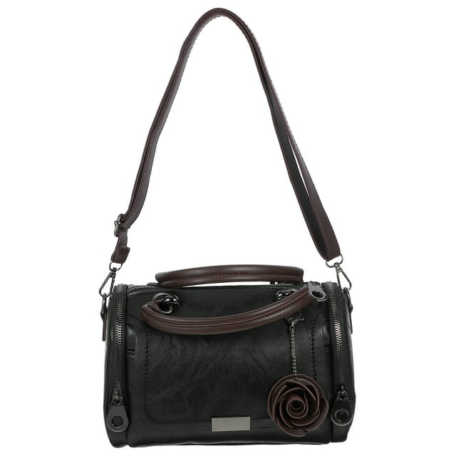 EeaseMX Bolso de hombro portátil para mujer, de moda, con forma de almohada, de doble uso (negro)