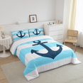 thumbnail image 3 of Erosebridal Anchor Comforter Sets,Nautical Theme Comforters & Duvets,Stripes Decor,Reversible,Breathable,2Pcs, 3 of 8