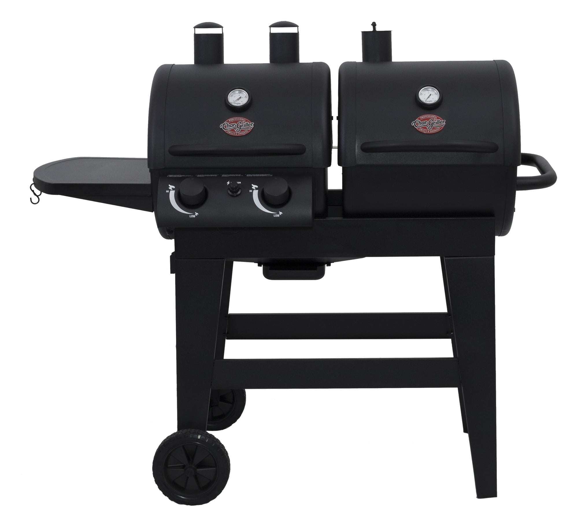 Char-Griller Dual 2 Burner Charcoal & Gas Grill, Black, E5030 by A & J Manufacturing