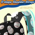 thumbnail image 5 of Baseballs Piles Black Pattern 17" Waterproof Oxford School Backpacks for Teens, S-Shape Padded Straps, for School, Travel, Hiking, Camping, 5 of 5