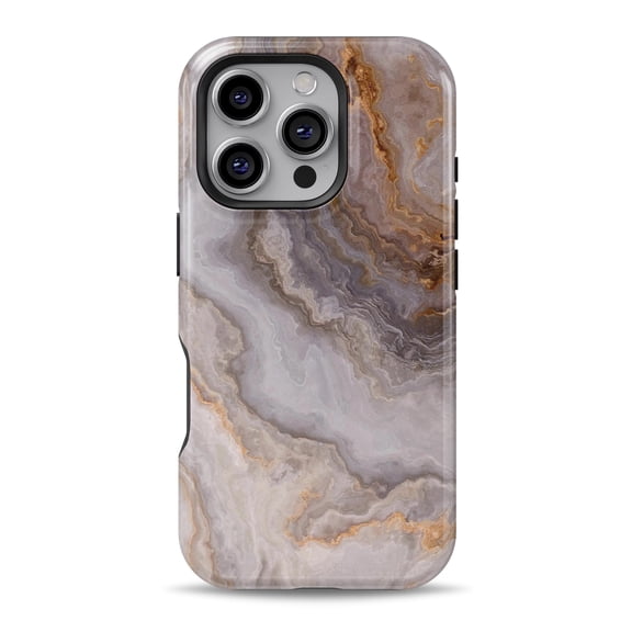 DesignSkinz Scratch-Resistant Hard Slim Case Compatible with iPhone 16 (Compatible with MagSafe) - Agate Marble Slate V4