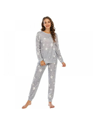 AherBiu Winter Pajamas Sets for Women Flannel Pullover Tops Pants Thermal  Warm Loungewear Homewear