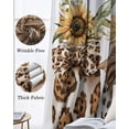 thumbnail image 3 of Spring Sunflower Glass Bottle Blackout Curtains for Bedroom Living Room Darkening Curtains 54 Inch Long Brown Bow Leopard Short Curtain for Small Window Treatment Insulated Grommet Drapes 42"x54"x2, 3 of 9