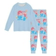 thumbnail image 4 of Kids Outfits Set 6 7 Six Seven Letter Outfits Set Comfortable Girls 67 Doodle Print Long Sleeve Homewear Soft Two Piece Sleepwear Light Blue 6-7 Years, 4 of 9