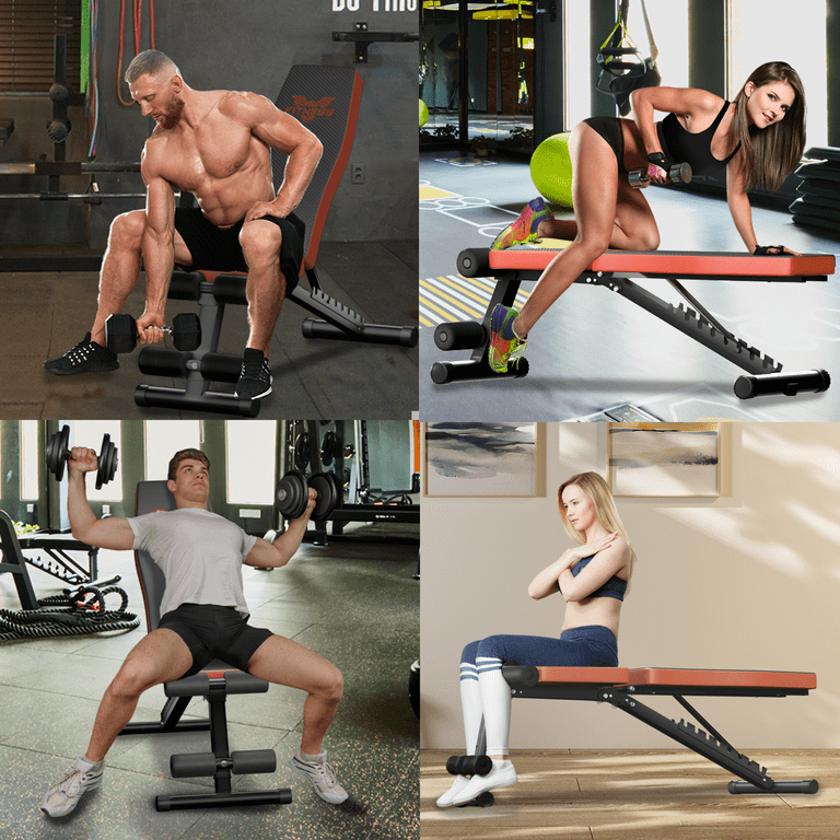 Bigzzia Adjustable Weight Bench Sit Up Foldable 660lb Workout Bench for Full Body