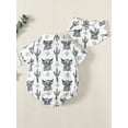 thumbnail image 3 of KelaJuan Baby Boy Romper, Western Style Short Sleeve Turn-down Collar Button-down Daily Bodysuit, 3 of 8