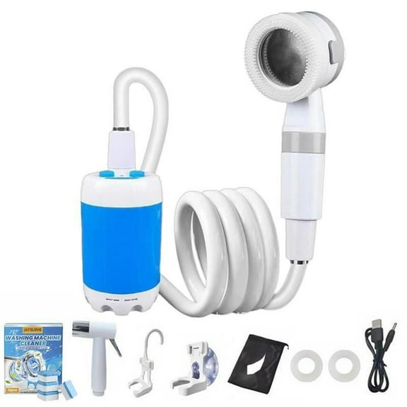 Portable Camping Shower Outdoor Camp Shower Pump,Upgrade Rechargeable Electric Shower Pump Multiple Spray Modes for Camping, Hiking, Traveling, RV, Pet