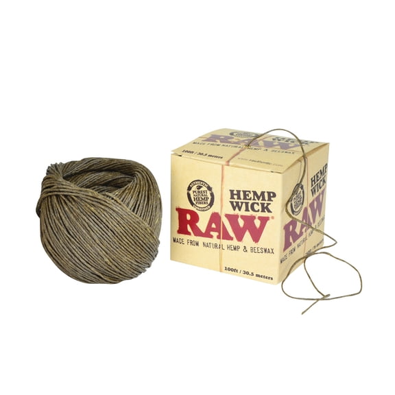 Raw Hempwick Ball, 100ft, Made of Natural Unbleached Hemp & Beeswax