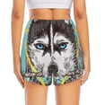 thumbnail image 2 of Lsque Husky With Dreamcatcher Printed Women's Running Shorts with Liner Pockets,Elastic Quick Dry Workout Athletic Gym Yoga Shorts,Womens High Waist Shorts-, 2 of 9