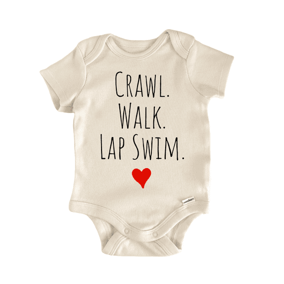 Crawl Walk Lap Swim - Baby Bodysuit