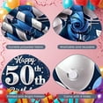 thumbnail image 4 of Blue Balloons Happy 50th Banner Silver Stars 50th Backdrop Fireworks Design Golden Accents Anniversary Background for 50th Birthday Party Adult Celebration Milestone Gathering, 4 of 9