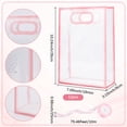 thumbnail image 2 of 12Pcs Pink Clear Party Favor Bags Gift Wrap Plastic Tote Rectangle Transparent with Handle 23m Ribbon Wedding Valentines Reusable Small Flower Bags, 2 of 5