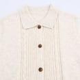 thumbnail image 5 of Amidoa Button down Women's Coats Beige Knit Vest Soft Sleeveless Lapel Collar Sweater Jackets for Women Free Size, 5 of 8