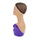 thumbnail image 5 of Cabeza de maniquí femenino con peluca y maquillaje completo para exhibición de sombreros y máscaras. Púrpura, 5 of 6