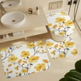 thumbnail image 6 of Bathroom Shower Curtain Sets with Rugs, Yellow Leaf Pattern Printed on Bathroom Rugs and Shower Curtain Sets, Great for Master Bath Beach House Modern Home, 72 x 72 inches, 6 of 8