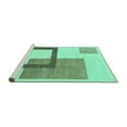 thumbnail image 2 of Ahgly Company Machine Washable Indoor Square Solid Turquoise Blue Modern Area Rugs, 6' Square, 2 of 4