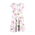 thumbnail image 4 of Sentuca Girls Short Sleeve Dress Summer Casual A-Line Flower Dresses Ruffled Twirl Sundress Size 10-11Years, 4 of 5