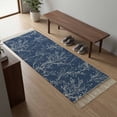 thumbnail image 5 of Area Rug with Tassels 2' x 5', Abstract Branches Navy Blue Kitchen Runner Rug for Hallway Bedroom Throw Rugs, Modern Minimalist Art Soft Door Mat for Bathroom Entrance Living Room, 5 of 9