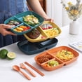 thumbnail image 4 of 1pc Divided Dish Diet Reusable Dinner Plate Kitchen Dinnerware Portion Plates For Adults 3 Compartments Microwave Safe Blue, 4 of 6
