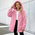 thumbnail image 5 of Girls Fleece Jacekts with Hood Long Sleeve Zip Up Lightweight Warm Casual Kids Winter Coat Pink 14-15Years, 5 of 9