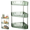 thumbnail image 2 of Gnwei 3 Tier Corner Bathroom Counter Organizer Plastic Makeup Organizers Storage Countertop Vanity Trays Perfume Cosmetic Shelf for Bedroom Dresser Kitchen (Green), 2 of 7