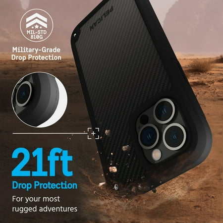 Pelican - Shield Antimicrobial Hardshell Case with MagSafe for Apple iPhone 14 Pro - Black