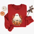 thumbnail image 3 of Trikvn Women's Vintage Fall Sweatshirts Halloween Ghost Pumpkin Print Pullover Tops Long Sleeve Crewneck Casual Activewear Loose Fit Holiday Graphic Shirts, 3 of 6