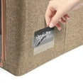 thumbnail image 3 of Sorbus Oxford Fabric Storage Bins: Stackable, Foldable Organizer Bags, with Clear Window (Set of 4), Brown, 3 of 6