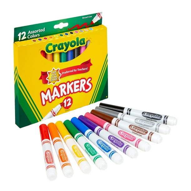 Crayola Kid's Markers Broad Line Assorted Colors 12/Box (58-7712) 509012