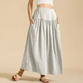 thumbnail image 6 of RUTAYY Women Pleated Flowy Long Skirts High Waist Maxi Skirt With Pocket Solid Color Smocked Boho Pleated Skirts, 6 of 8