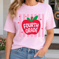 thumbnail image 4 of Back To School Shirt, Personalized Grade Level Shirt, Custom Apple School Outfit, Pink Teacher Student Tee, First Day Of School Gift, 4 of 10