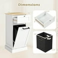 thumbnail image 3 of Costway Laundry Cabinet Freestanding Tilt Out Laundry Hamper with Basket Drawer Organizer, 3 of 10