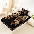 thumbnail image 4 of Erosebridal Leopard Print Bowknot Twin Sheet Sets,Girls Cute Bows Bedding For Kids 3-Piece, 4 of 6
