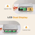 thumbnail image 4 of Price Computing Scale 88lb/40kg Commercial Food Weighing Scale with Stainless Steel Plate and Dual LCD Display for Retail Markets, 4 of 6