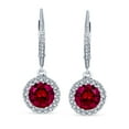 thumbnail image 2 of Bling Jewelry Womens 3CT Halo Solitaire CZ Dangle Chandelier Earrings  Sterling Silver Birthstone, 2 of 6