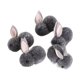 thumbnail image 5 of 5 conejos de Pascua de peluche, mini conejitos para manualidades de boda. Gris, 5 of 9