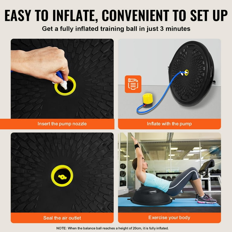 KFFKFF 26 Inch Half Fitness Yoga Balance Ball Trainer