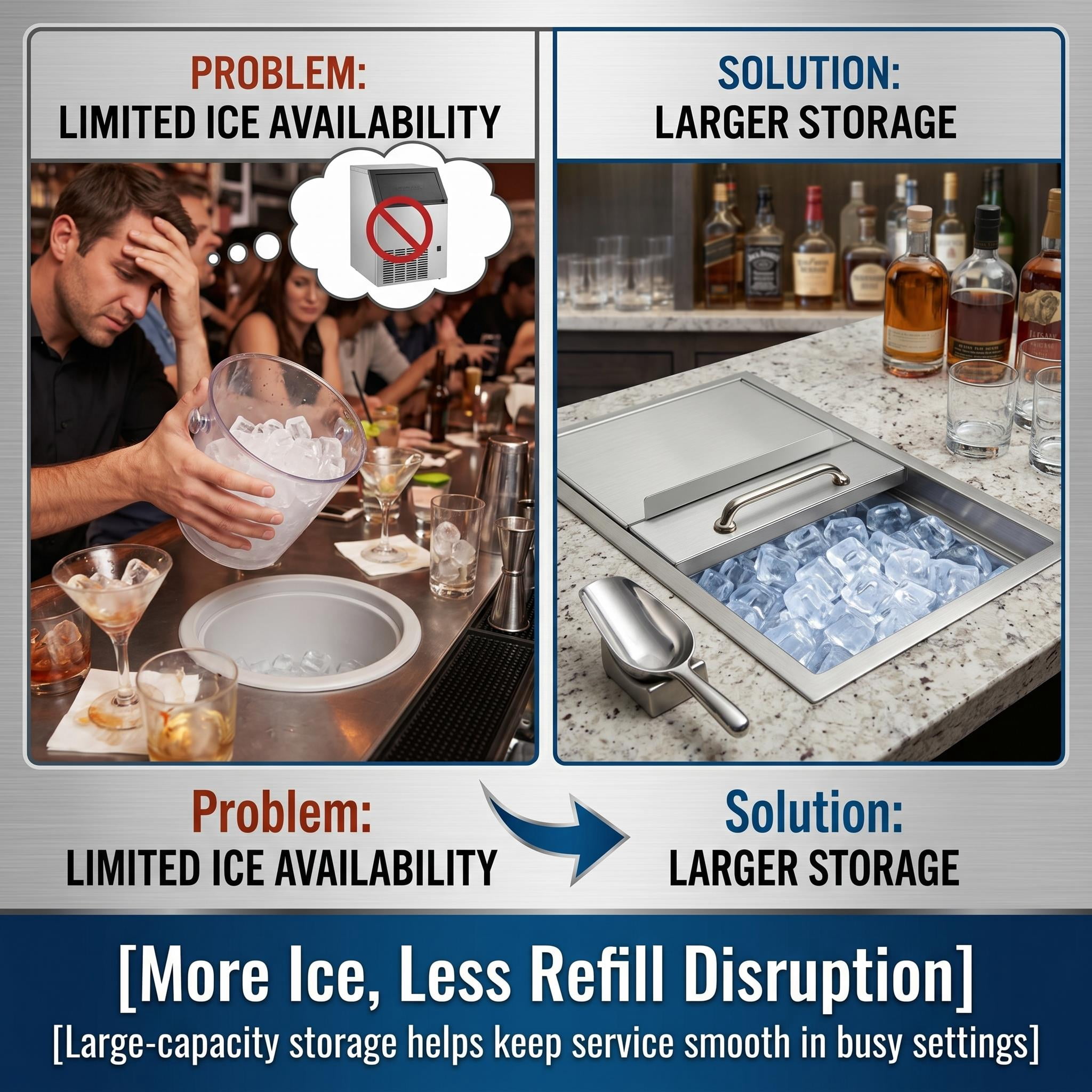 Stainless Steel Drop in Ice Chest, Drop in Cooler with Lid, 18''L x 12''W x 14.6''H Outdoor Kitchen Ice Bar, Ice Cooler for Catering Events