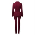 thumbnail image 5 of Women's 2-Piece Lapels Suit Set - Long Sleeve Jacket & Pants, Polyester - Autumn/Winter Office Business Formal, 5 of 6