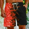 thumbnail image 4 of Rciityk Mens Swimming Trunks Shorts Elastic Waist Drawstring Shorts Flame Print Straight Beach Shorts Fashion Casual Comfort Shorts with Pockets, 4 of 8