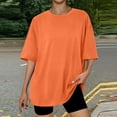 thumbnail image 6 of LWavelet Women's Oversized T-Shirt Short Sleeve Tops Round Neck Casual Loose Comfy Summer Tee Orange S, 6 of 6
