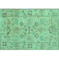 thumbnail image 1 of Ahgly Company Machine Washable Indoor Rectangle Persian Turquoise Blue Traditional Area Rugs, 8' x 10', 1 of 4