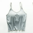 thumbnail image 6 of Baberdicy Camisole Top Clearance！Women's Solid Color Thread with Chest Pad Without Wearing Bra One Tank Top Women Basic Long Tanks Grey, 6 of 6