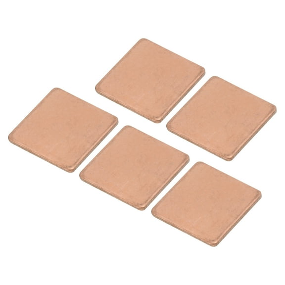 Heatsink Copper Sheet Shim 1mm Thickness 15 x 15mm Pad with Thermal Conductive Adhesive Tapes for Computer CPU 5 Set