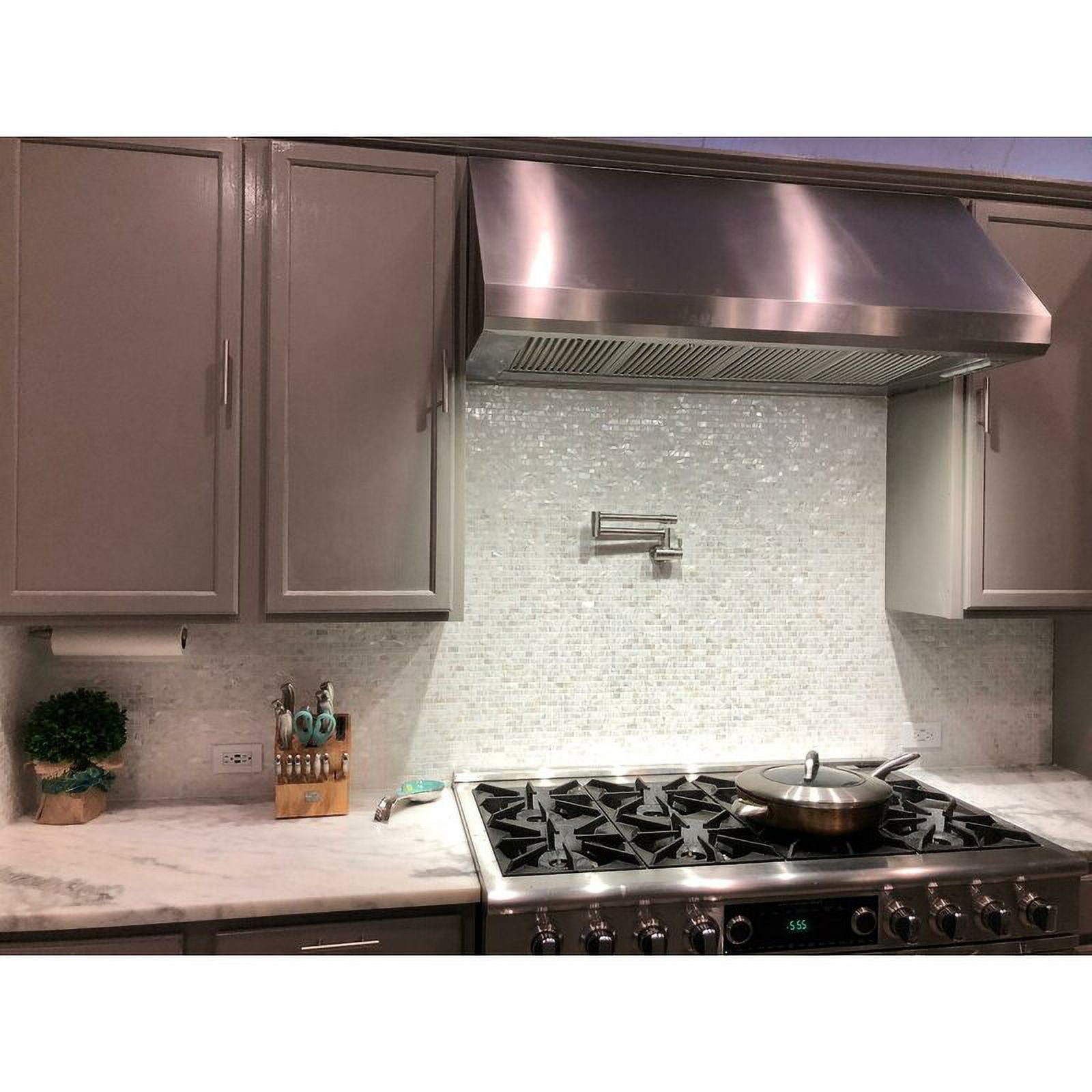 Art3d 12" x 12" 10 Pieces Mother of Pearl Shell Mosaic Backsplash Tile for Kitchen, Bathroom Walls