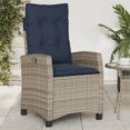 thumbnail image 3 of vidaXL Reclining Patio Chairs 2 pcs with Cushions Gray Poly Rattan, 3 of 5