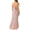 thumbnail image 3 of INSPIRE CHIC Women's Sequin Evening Dress V Neck Spaghetti Straps Maxi Split Gown Dresses, 3 of 6